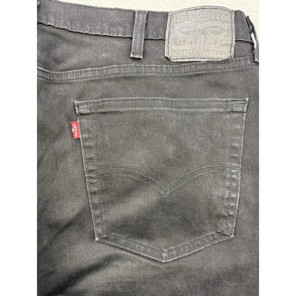 Levis 541 Jeans Men 40x32 Black Athletic Stretch Denim Straight
